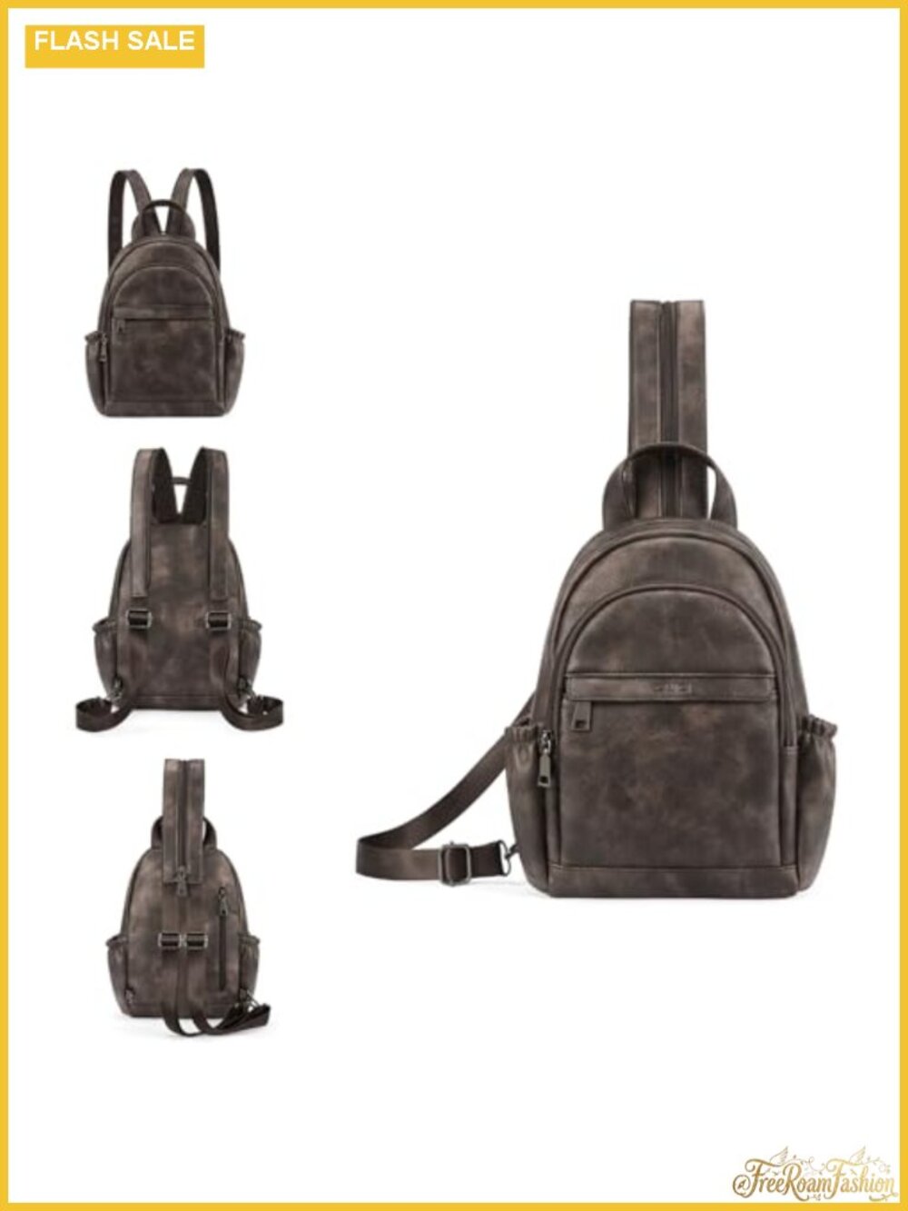 Sling Bag for Women Leather Convertible Crossbody Backpack Purse Travel